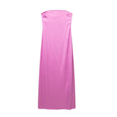 All MatchingCutout Silk Satin Texture Dress
